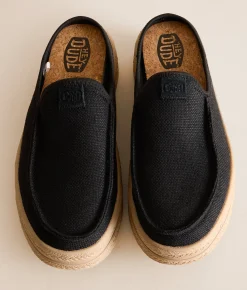 Shoes | HEYDUDE™ Austin Lift Espadrille Woven Mule Shoe Black