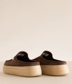 HEYDUDE™ Austin Lift Leather Mule Shoe Coffee Hot
