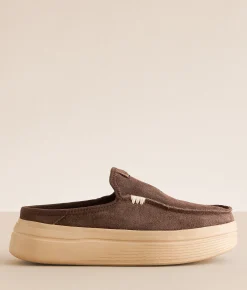HEYDUDE™ Austin Lift Leather Mule Shoe Coffee Hot