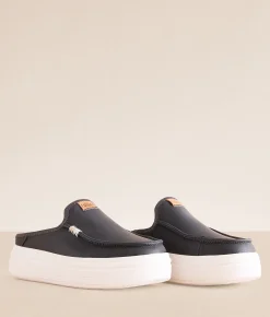 Shoes | HEYDUDE™ Austin Lift Leather Mule Shoe Black