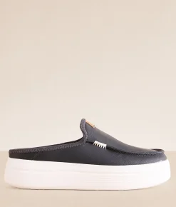 Shoes | HEYDUDE™ Austin Lift Leather Mule Shoe Black