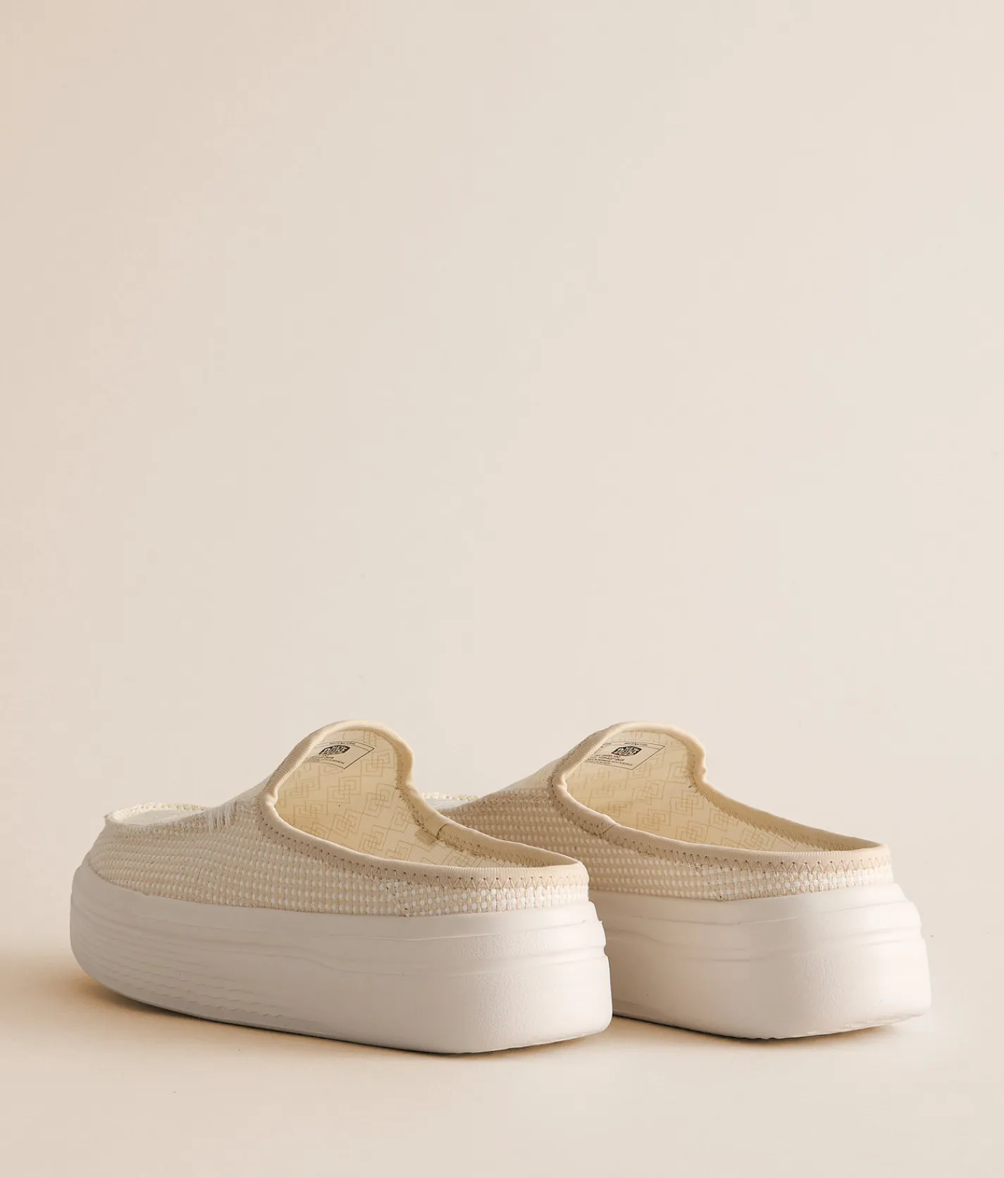 Shoes | HEYDUDE™ Austin Lift Mixed Material Mule Shoe White Natural