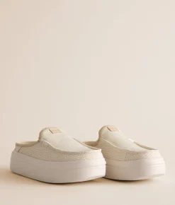 Shoes | HEYDUDE™ Austin Lift Mixed Material Mule Shoe White Natural