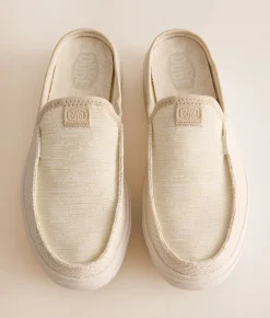 Shoes | HEYDUDE™ Austin Lift Mixed Material Mule Shoe White Natural
