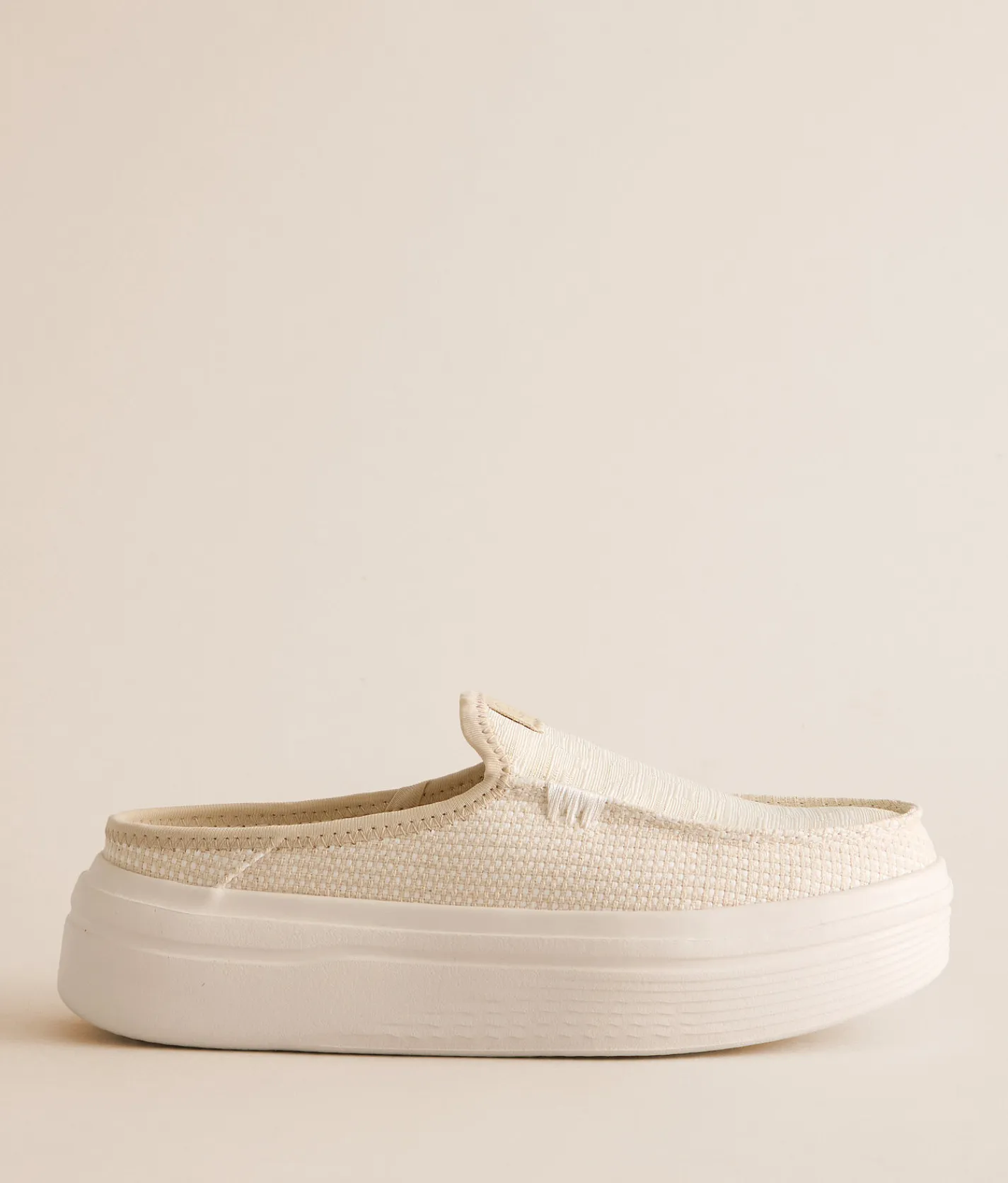 Shoes | HEYDUDE™ Austin Lift Mixed Material Mule Shoe White Natural