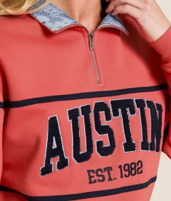 Modish Rebel Austin Quarter Zip Pullover Spiced Coral