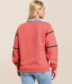 Modish Rebel Austin Quarter Zip Pullover Spiced Coral