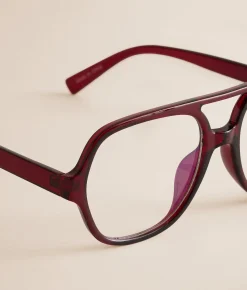 BKE Aviator Blue Light Glasses Wine Online
