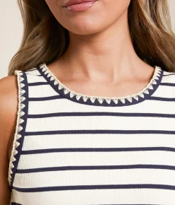 Z Supply Avril Striped Tank Top Captain Navy Online
