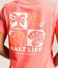 Salt Life Away We Go T-Shirt Ocean Coral Outlet