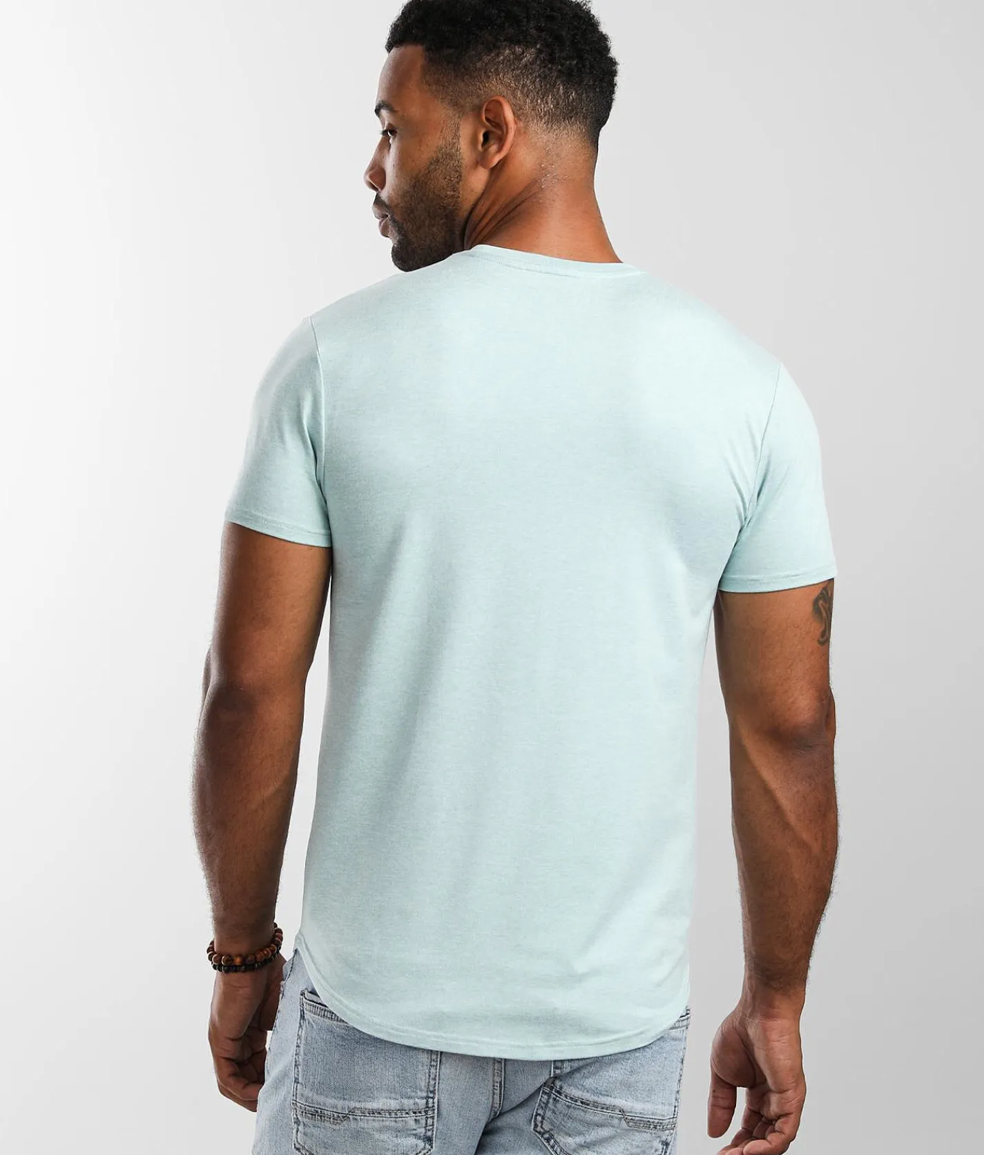 BKE Axton Performance T-Shirt Aqua Heather Discount