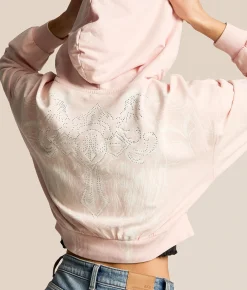 Affliction Ayala Cropped Hoodie Peachskin Heavy Lava Wash Online
