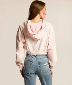 Affliction Ayala Cropped Hoodie Peachskin Heavy Lava Wash Online