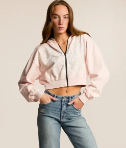 Affliction Ayala Cropped Hoodie Peachskin Heavy Lava Wash Online