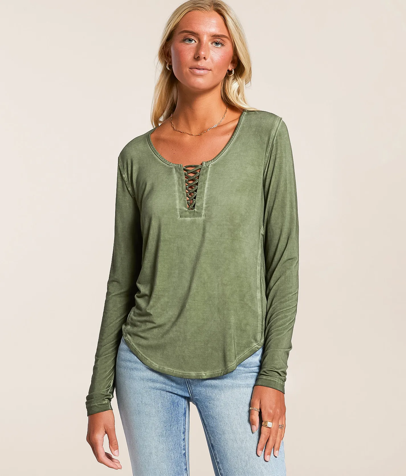 White Crow Ayla Washed Top Clover