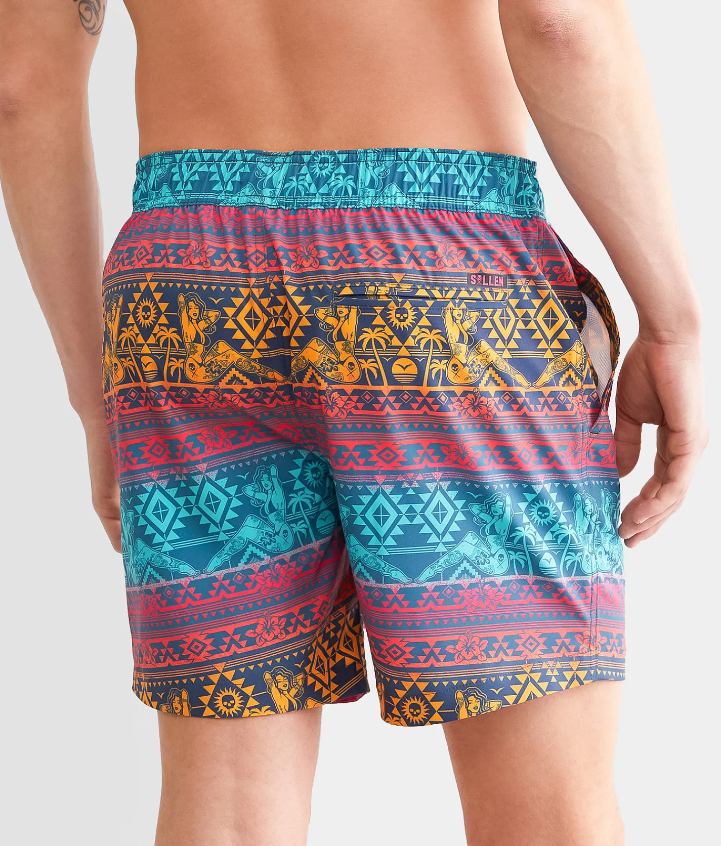 Bottoms|Swimwear | Sullen Azteca Beach Club Swim Trunks Multi