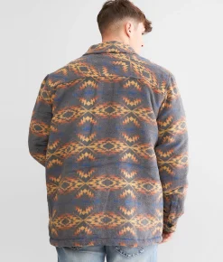 Rock & Roll Denim Aztec Brushed Shacket Charcoal Outlet