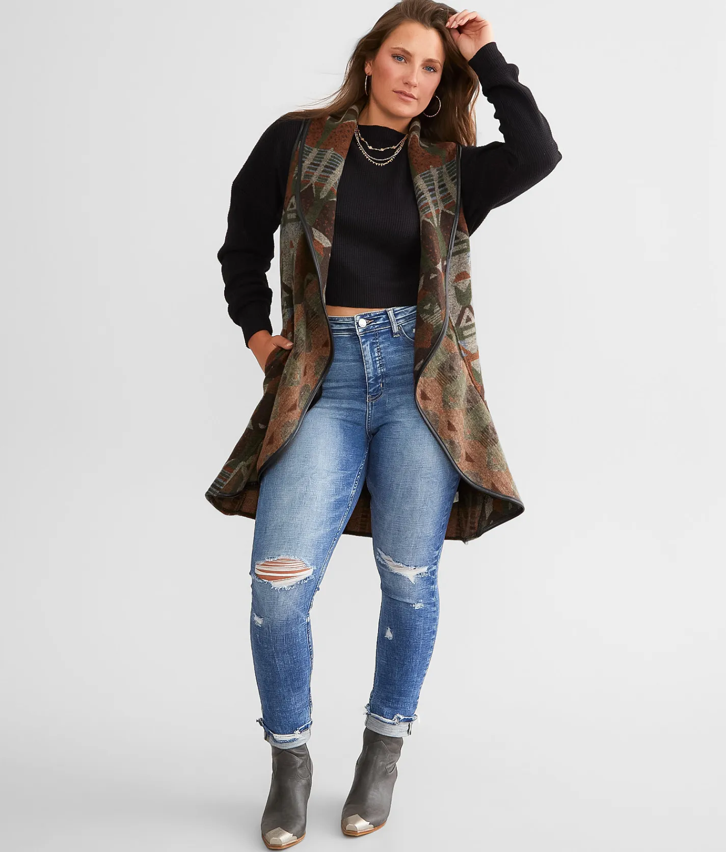 BKE Aztec Flyaway Vest Multi Online