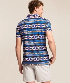 Tops | Hooey x Rock & Roll Denim Aztec Polo Royal