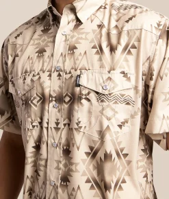 Tops | Hooey Aztec Western Performance Shirt Tan Aztec