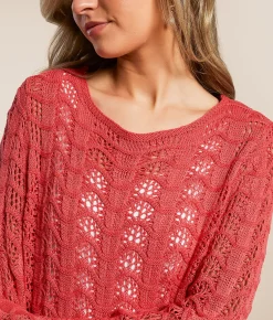 Tops | Z Supply Azura Crochet Sweater Persimmon