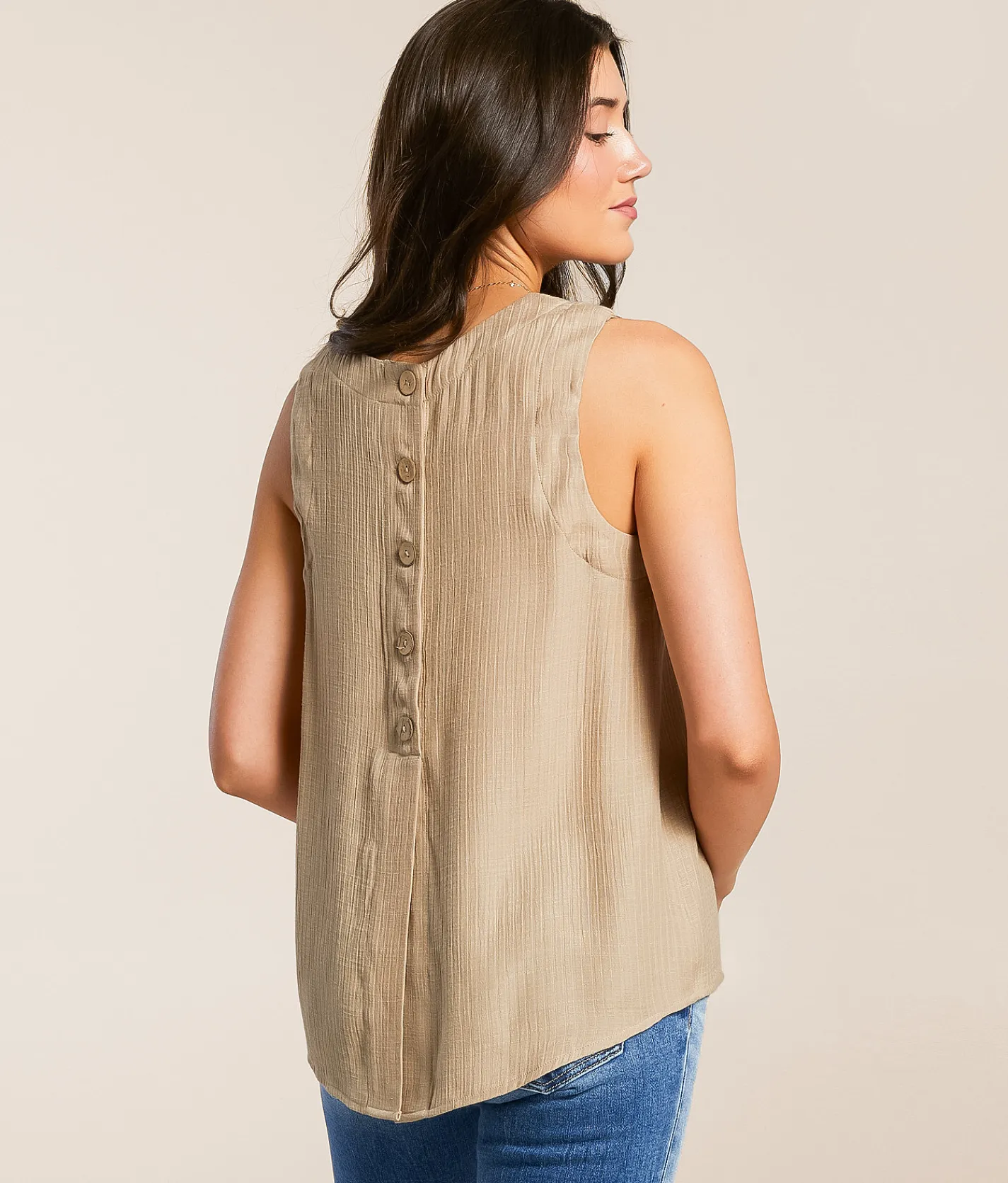 Tops | Blu Pepper Back Button Tank Top Bosphorus