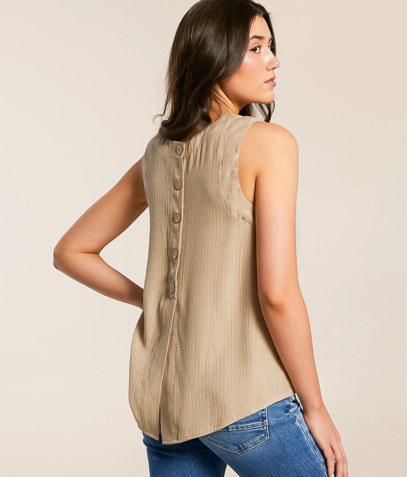 Tops | Blu Pepper Back Button Tank Top Bosphorus