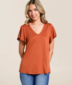 Tops | Daytrip Back Crochet Tie Top Brick