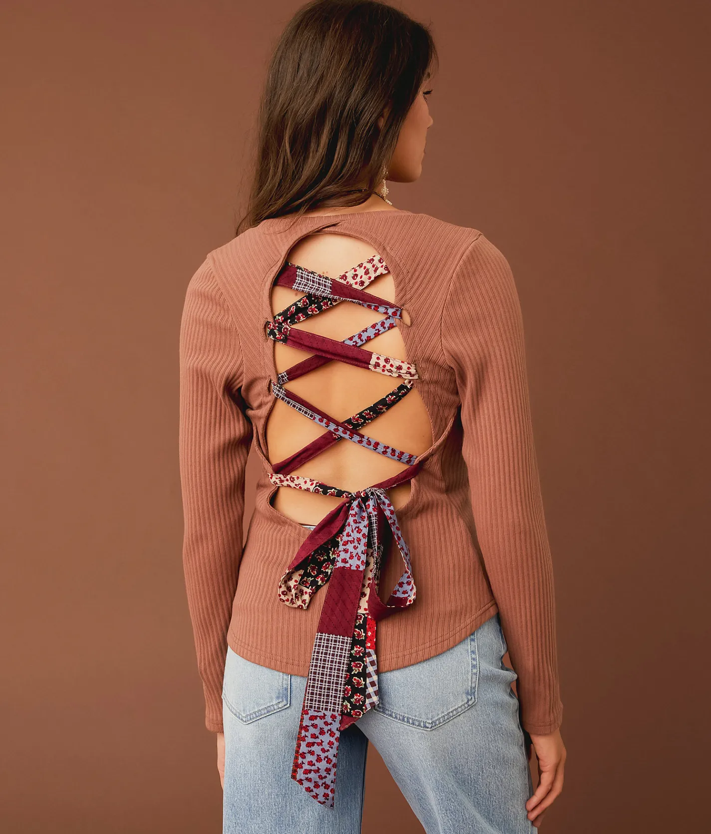 Tops | Gimmicks Back Lace-Up Top Nutmeg