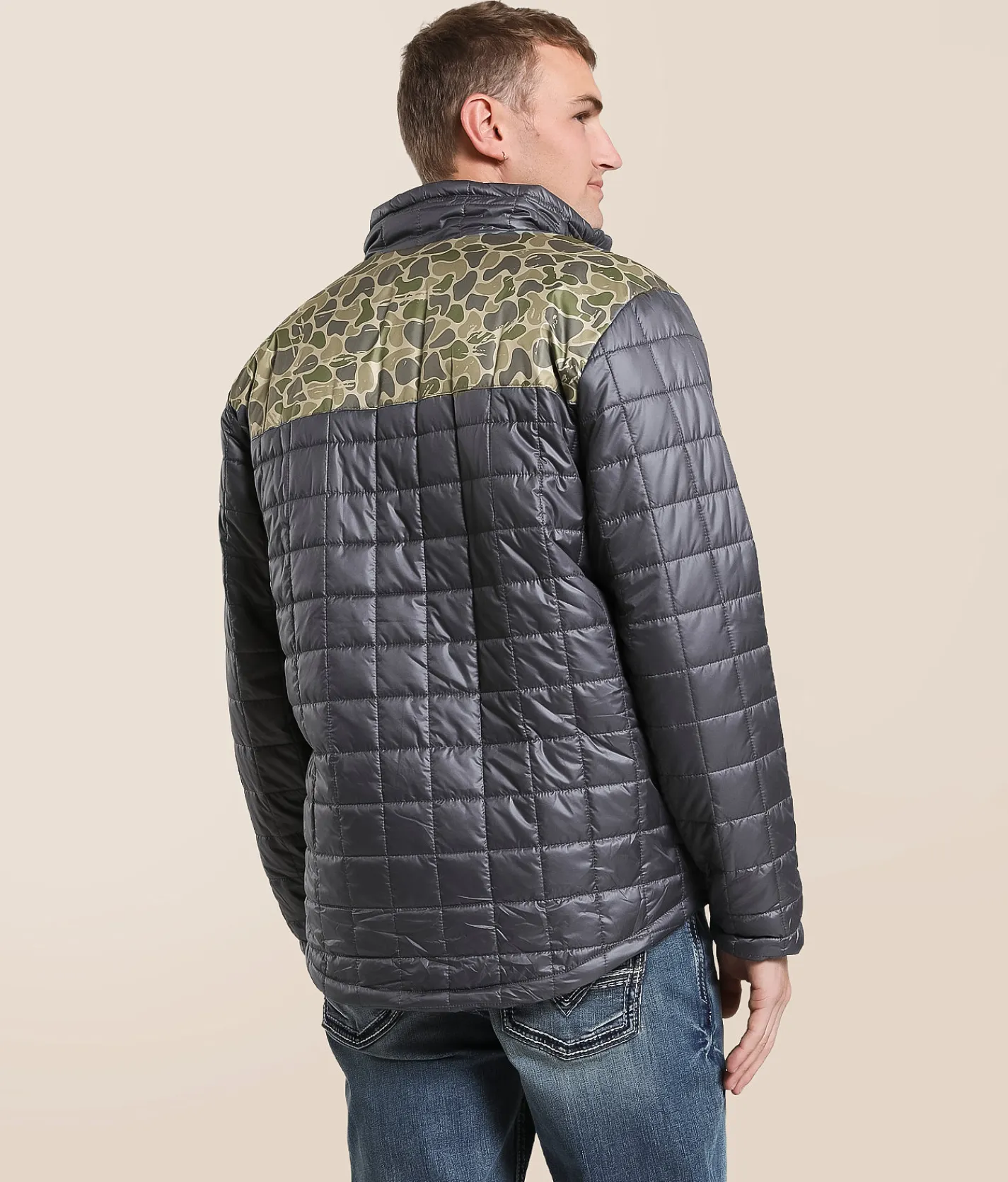 Tops|Coats & Jackets | Fieldstone Backwoods Camo Quilted Jacket Camo Dark Grey