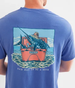 Old Row Bad Day To Be A Beer Marlin T-Shirt Flo Blue Hot