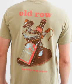 Old Row Bad Day To Be A Beer Wrangle T-Shirt Khaki Discount