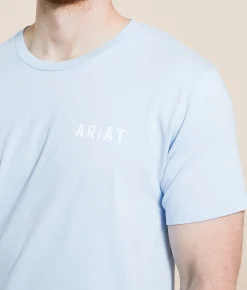 Graphic T-Shirts | Ariat Badlands Patriot Skull T-Shirt Sky Blue