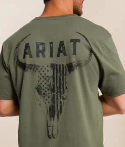 Ariat Badlands Patriot T-Shirt Surplus Green Sale
