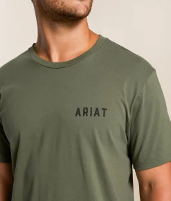 Ariat Badlands Patriot T-Shirt Surplus Green Sale