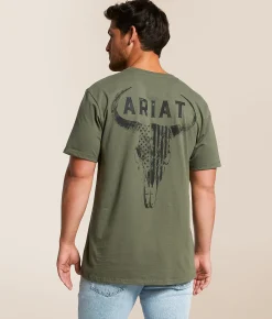 Ariat Badlands Patriot T-Shirt Surplus Green Sale