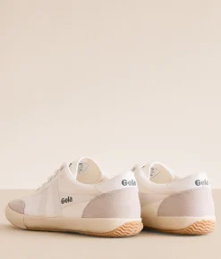 Activewear|Shoes | Gola® Badminton Train Leather Sneaker O White O White Evergreen