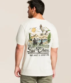 Tail Chasers Club Bad Shots T-Shirt Antique White Discount