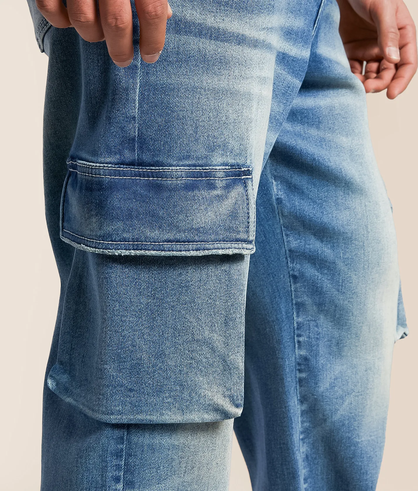 Bottoms|Jeans | Departwest Baggy Cargo Stretch Jean Sunset Peak