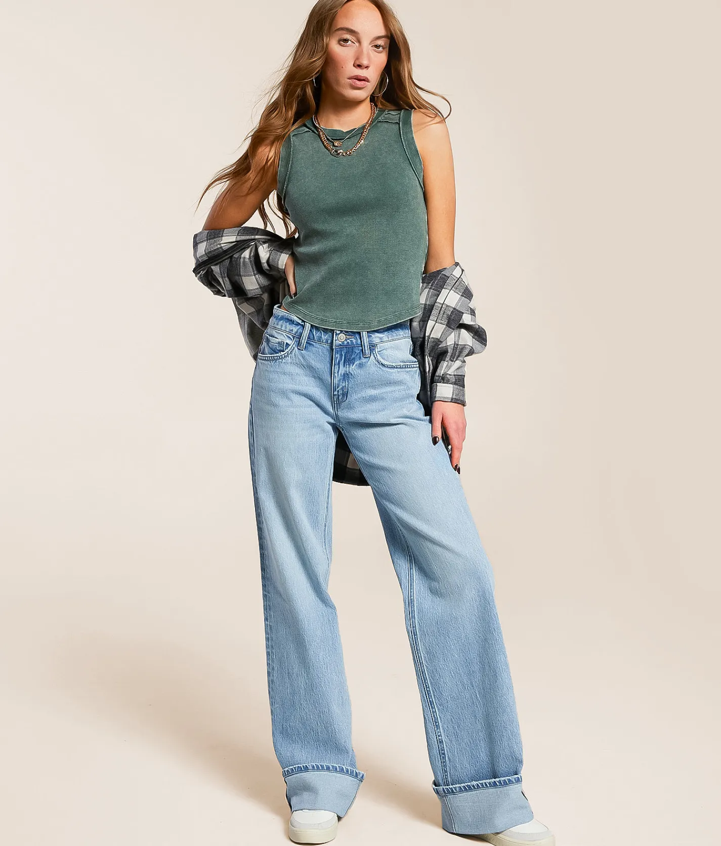 Flying Monkey Baggy Low Rise Wide Leg Stretch Cuffed Jean Elate New