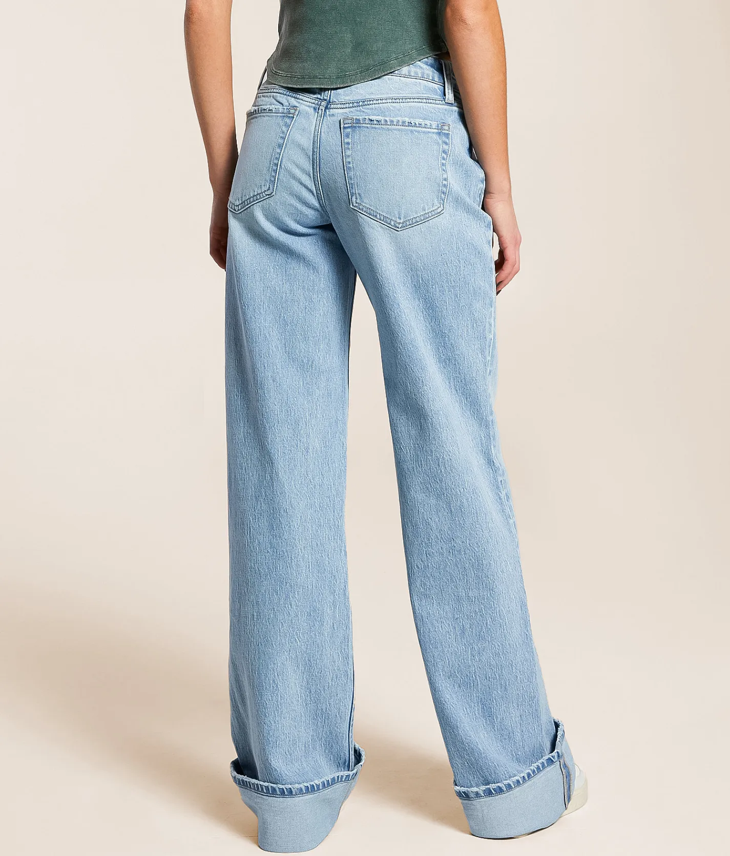Flying Monkey Baggy Low Rise Wide Leg Stretch Cuffed Jean Elate New