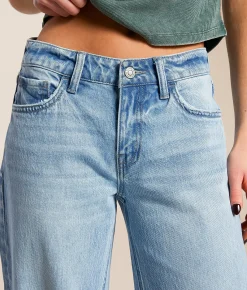 Bottoms | Flying Monkey Baggy Low Rise Wide Leg Stretch Cuffed Jean Elate