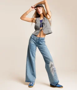 Jeans|Bottoms | Ed Hardy Baggy Wide Leg Jean Washed Blue