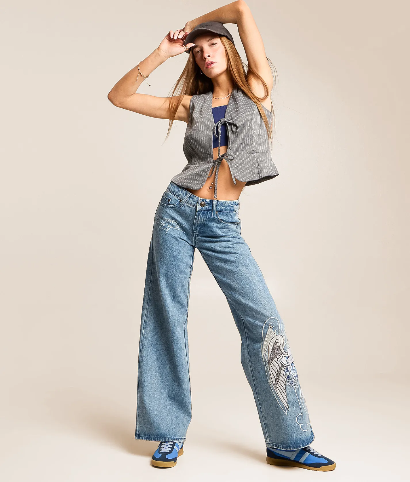 Jeans|Bottoms | Ed Hardy Baggy Wide Leg Jean Washed Blue