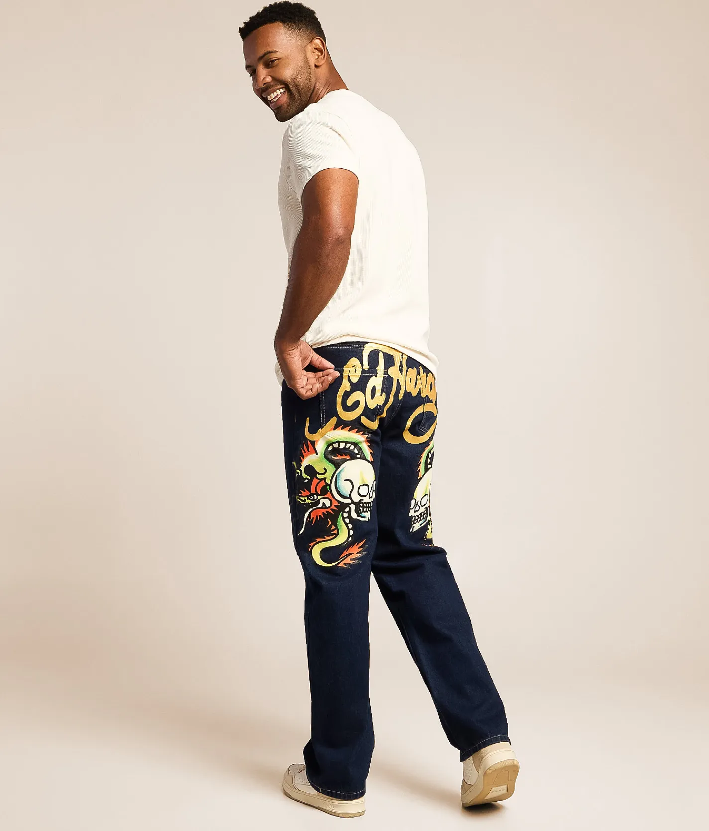 Ed Hardy Baggy Wide Leg Jean Rainbowland Online