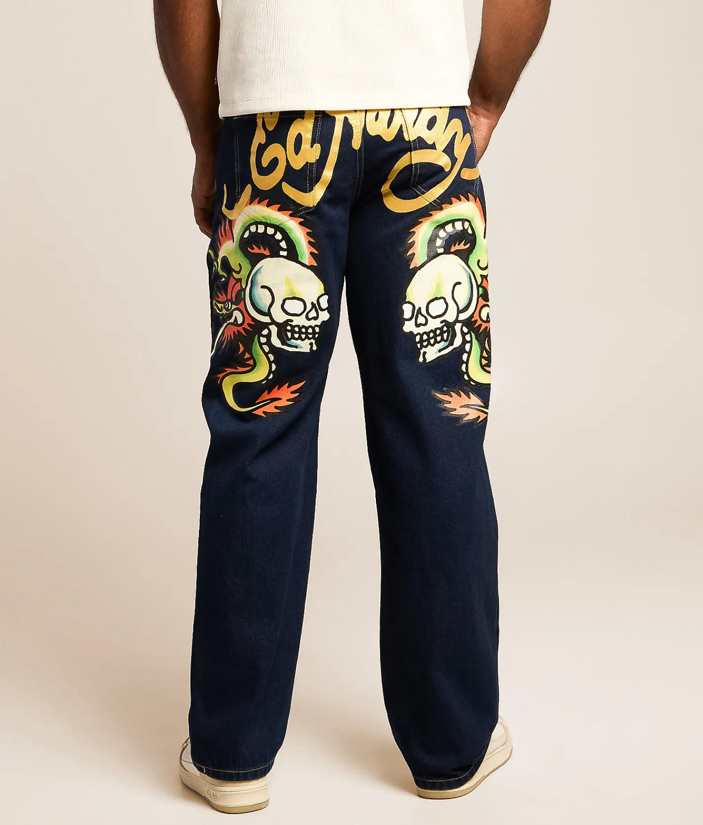 Ed Hardy Baggy Wide Leg Jean Rainbowland Online