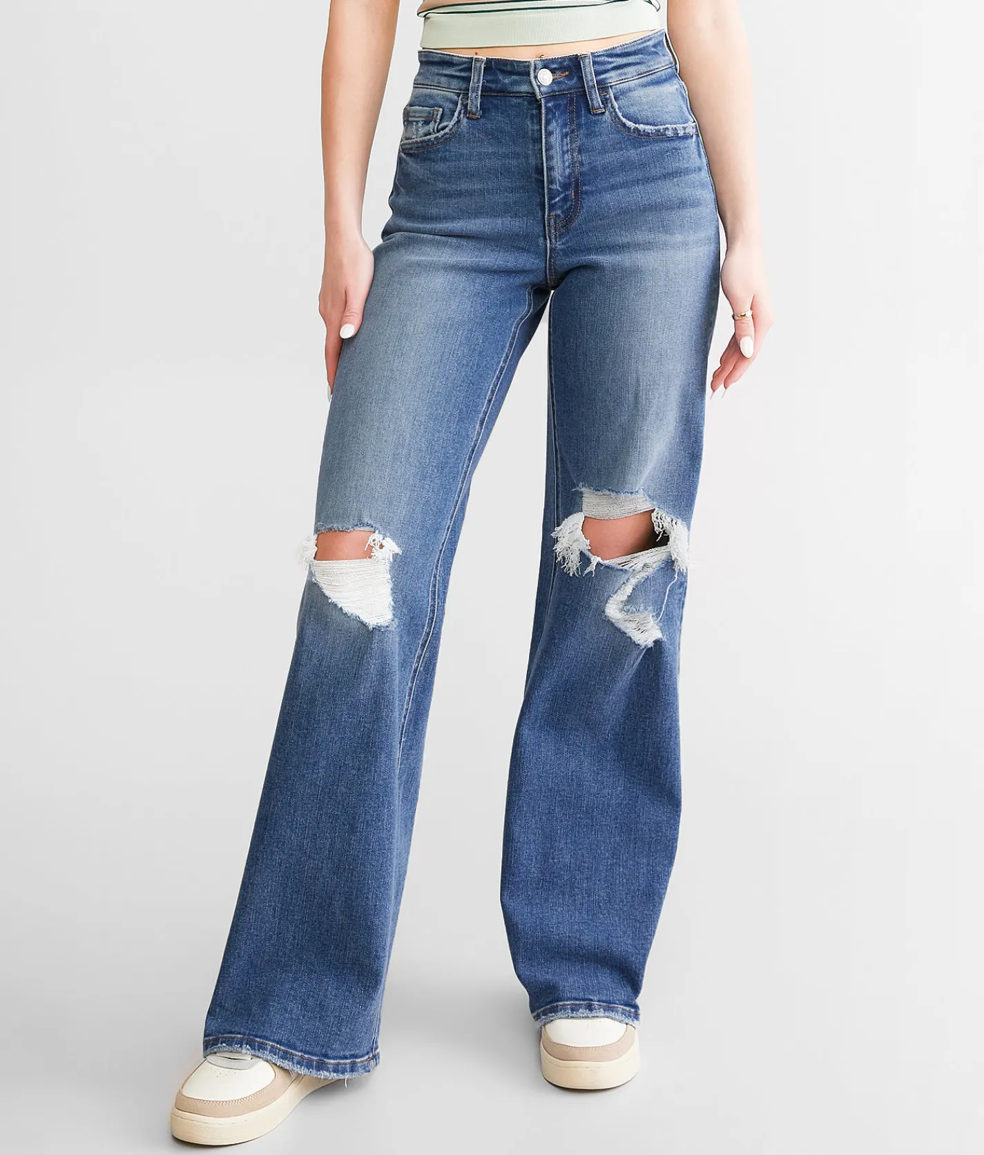 Jeans|Bottoms | Flying Monkey Baggy Wide Leg Jean Light Year