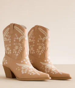 Shoes | Oasis Society Bailey Western Ankle Boot Apricot