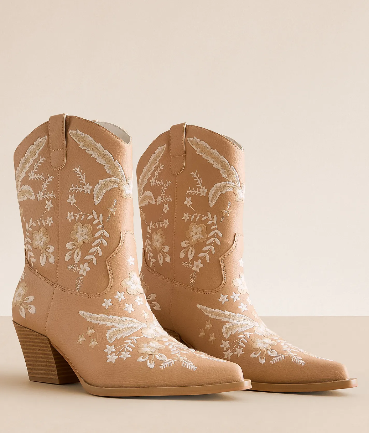 Shoes | Oasis Society Bailey Western Ankle Boot Apricot