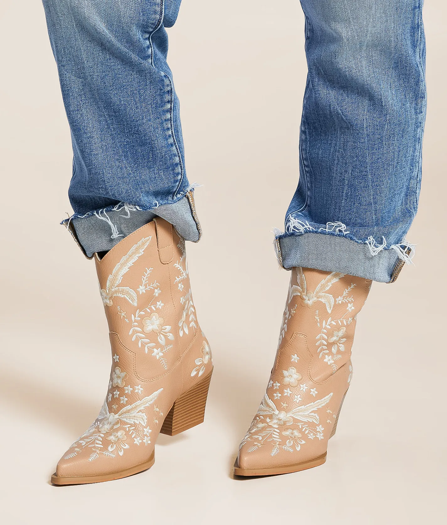Shoes | Oasis Society Bailey Western Ankle Boot Apricot